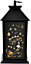 Christmas Lantern Plastic Black Indoor Xmas Nativity Theme Decorations Battery Operated