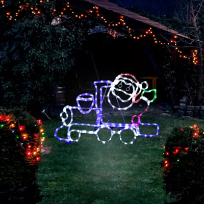 Christmas LED Rope Light - Santa on a Train