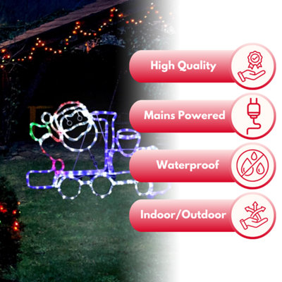 Christmas LED Rope Light - Santa on a Train