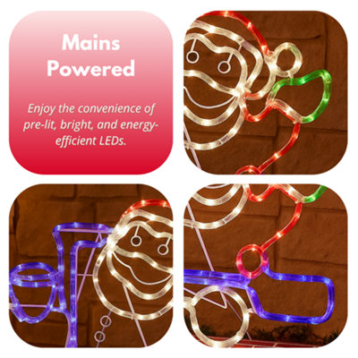 Christmas LED Rope Light - Santa on a Train