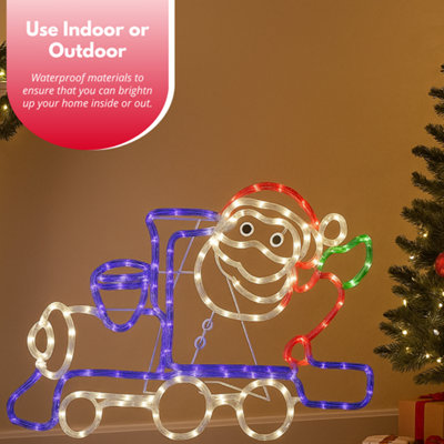 Christmas LED Rope Light - Santa on a Train