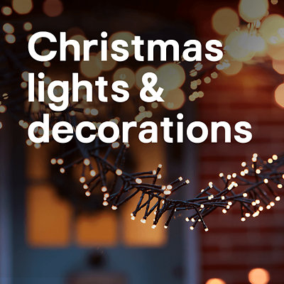 Christmas lights and decorations.