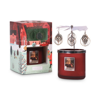 Christmas Magic Twin Wick Soy Candle with carousel - 40 Hours Burn