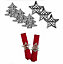 Christmas Napkin Rings 6 Silver Serviette Holder Ring Christmas Tree & Star