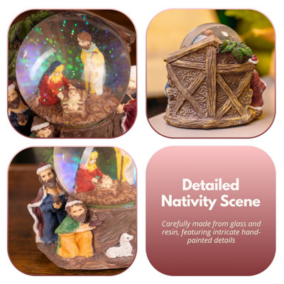 Christmas Nativity Scene Snow Globe Decoration