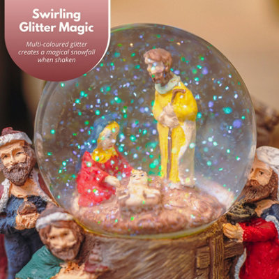 Christmas Nativity Scene Snow Globe Decoration