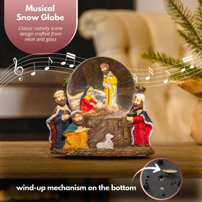 Christmas Nativity Scene Snow Globe Decoration