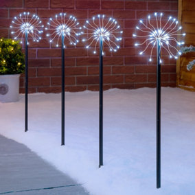 Christmas Pathway Lights Starburst Path Decorations Mains Operated Set Of 4