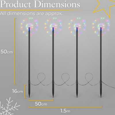 Christmas Pathway Lights Starburst Path Decorations Mains Operated Set Of 4
