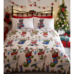 Christmas Pets Super King Duvet Cover and Pillowcases