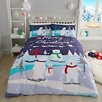 Christmas Polar Bears Winter Print Duvet Cover Set