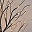Christmas Pre-Lit Twig Birch Tree Mini Battery Powered with 24 LED Lights, Small 2ft