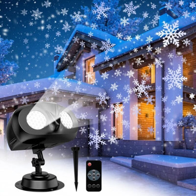 Christmas Projector Indoor Outdoor Led Snowflake Projector With Remote ...