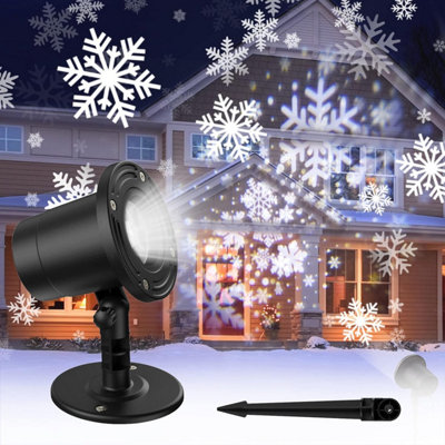 christmas projector lights led white blue rotating snowflake