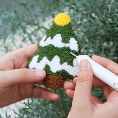 Christmas Punch Needle Embroidery Starter Kit DIY Craft Children Adult ...