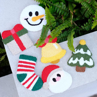 Christmas Punch Needle Embroidery Starter Kit DIY Craft Children Adult ...