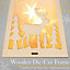 Christmas Pyramid Lantern Wooden Warm White LED Indoor Decoration H45cm