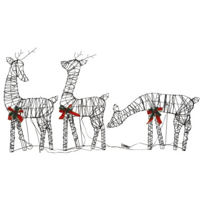 Christmas Reindeer Families 2 pcs 180 LEDs Warm White Rattan - 4