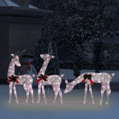 Christmas Reindeer Family 270x7x90 cm Gold Warm White Mesh - 3