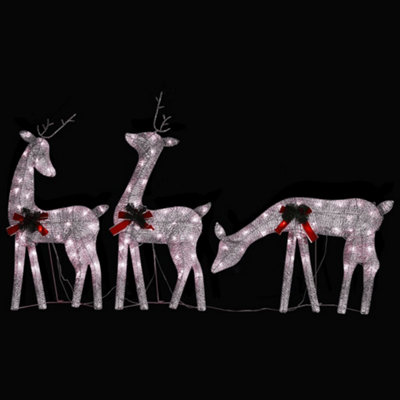 Christmas Reindeer Family 270x7x90 cm Gold Warm White Mesh - 4