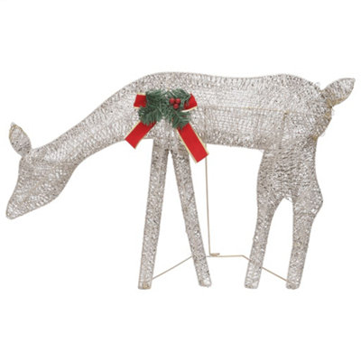 Christmas Reindeer Family 270x7x90 cm Gold Warm White Mesh - 7