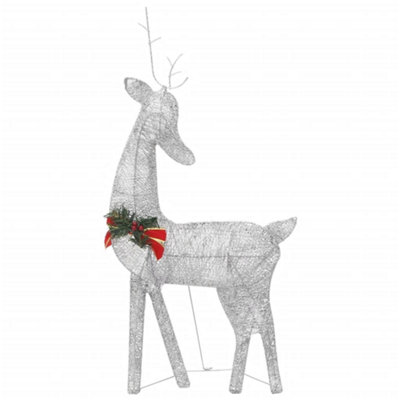 Christmas Reindeer Family 270x7x90 cm Silver Cold White Mesh - 4