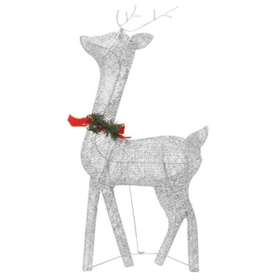 Christmas Reindeer Family 270x7x90 cm Silver Cold White Mesh - 5