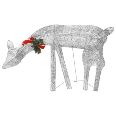 Christmas Reindeer Family 270x7x90 cm Silver Cold White Mesh - 6