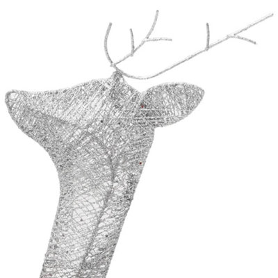 Christmas Reindeer Family 270x7x90 cm Silver Cold White Mesh - 7