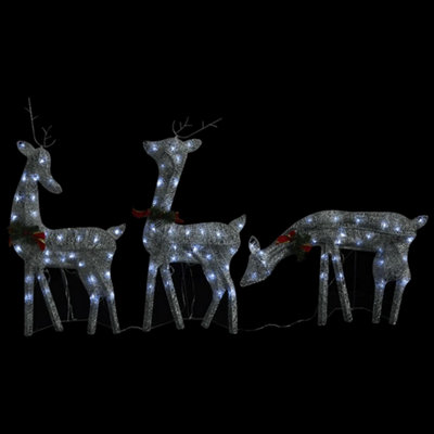 Christmas Reindeer Family 270x7x90 cm Silver Cold White Mesh - 8