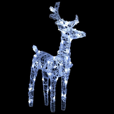 Christmas Reindeers 2 pcs Cold White 80 LEDs Acrylic - 6
