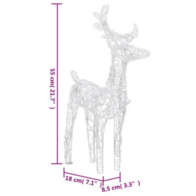 Christmas Reindeers 2 pcs Cold White 80 LEDs Acrylic - 7
