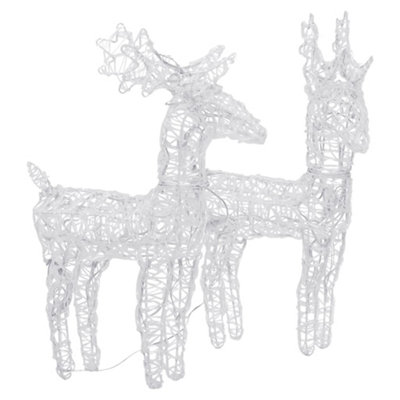 Christmas Reindeers 2 pcs Multicolour 80 LEDs Acrylic - 3
