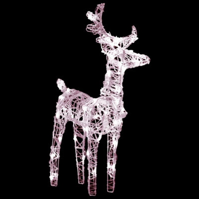 Christmas Reindeers 2 pcs Warm White 80 LEDs Acrylic - 6