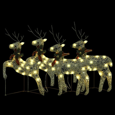 Christmas Reindeers 4 pcs Gold 80 LEDs - 3