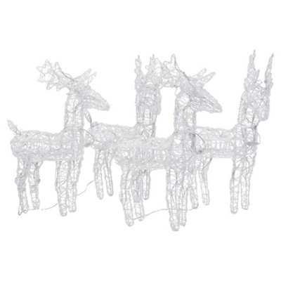 Christmas Reindeers 4 pcs Multicolour 160 LEDs Acrylic - 3