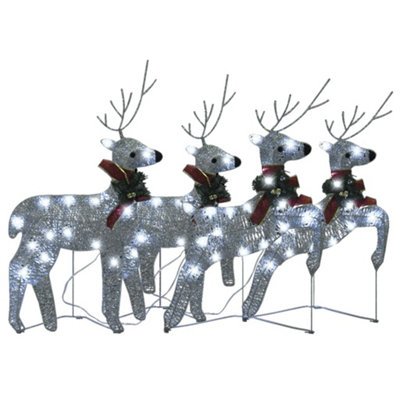 Christmas Reindeers 4 pcs Silver 80 LEDs - 4