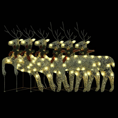 Christmas Reindeers 6 pcs Gold 120 LEDs - 3