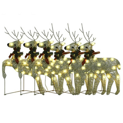 Christmas Reindeers 6 pcs Gold 120 LEDs - 4