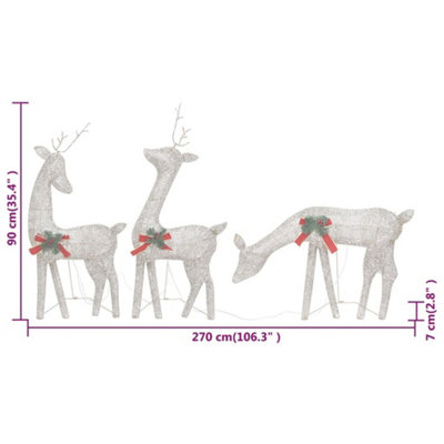 Christmas Reindeers 6 pcs Gold Warm White Mesh - 9