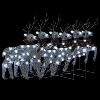 Christmas Reindeers 6 pcs Silver 120 LEDs - 3