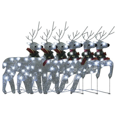 Christmas Reindeers 6 pcs Silver 120 LEDs - 4