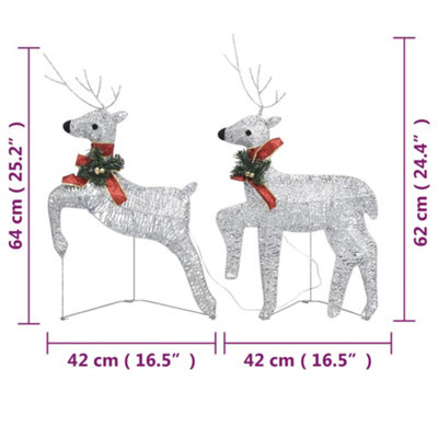 Christmas Reindeers 6 pcs Silver 120 LEDs - 9