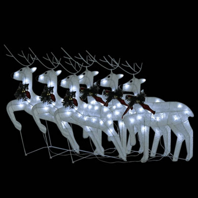 Christmas Reindeers 6 pcs White 120 LEDs - 3
