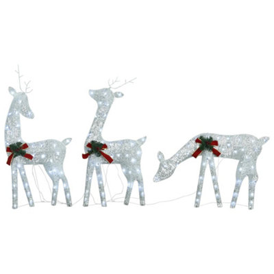 Christmas Reindeers 6 pcs White Cold White Mesh - 3