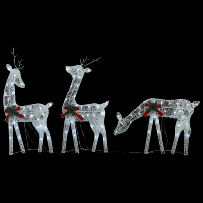 Christmas Reindeers 6 pcs White Cold White Mesh - 4
