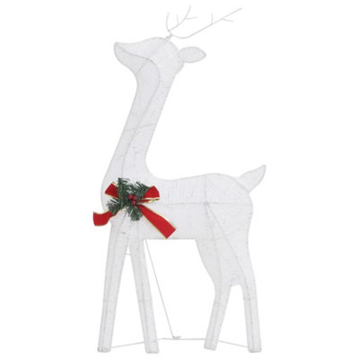 Christmas Reindeers 6 pcs White Cold White Mesh - 6
