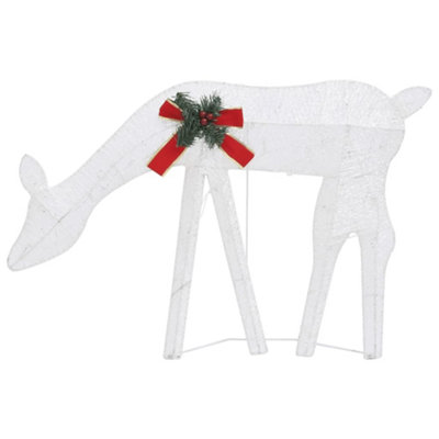 Christmas Reindeers 6 pcs White Cold White Mesh - 7