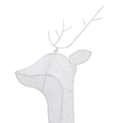 Christmas Reindeers 6 pcs White Cold White Mesh - 8
