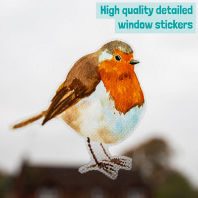 Christmas Robins Window Sticker (Regular size)